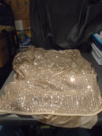 Kleid ca. Grösse S, gold-/silberfarbige Pailletten, Glitzer