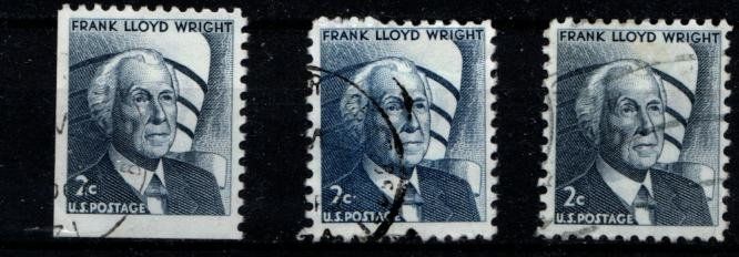 Alle Briefmarken: 3 Timbres Frank Lloyd Wright - USA _ 1966-68 - Obl. – Gebraucht aus Blonay von Leglaude_01