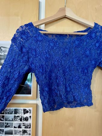 Pretty Blue Lace/Mesh Crop Top for Summer Parties! ☀️