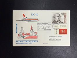 Swissair Erstflugbrief Buenos Aires-Zürich 1977