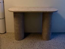 Konsolentisch in Marmoroptik beige in gutem Zustand