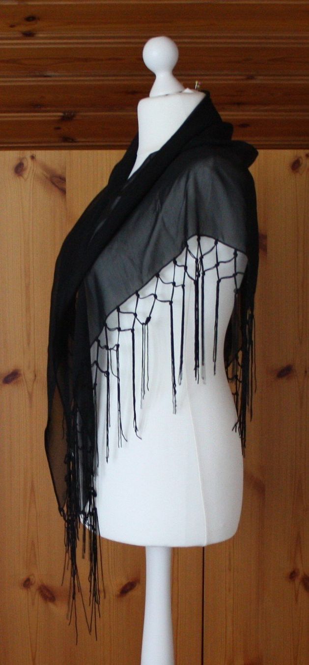 Foulard & Sciarpe: Schultertuch Bauchtanztuch schwarz – Usato da Flüelen venduto da Diversicum-Vintage 2