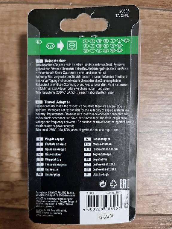 Unità & Adattatore: Travel Adapter CH->EU – Nuovo e nell'imballaggio originale da Balgach venduto da ste_wqc7 1