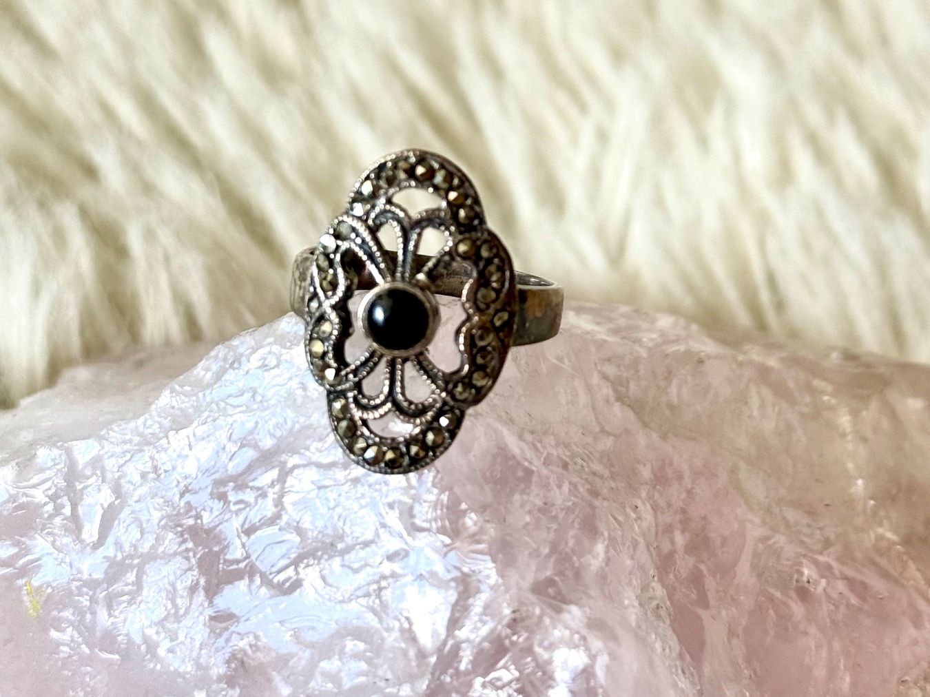 Anelli: Ring Silber 925 mit schwarzem Stein – Usato da Istighofen venduto da Ringparadies