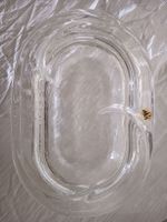 Servierplatte aus Glas oval transparent gebraucht mit Deckel