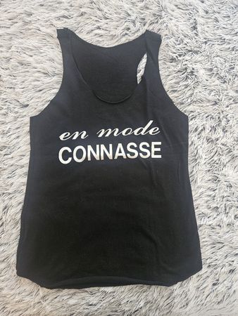 Débardeur noir "En Mode C*******, taille S