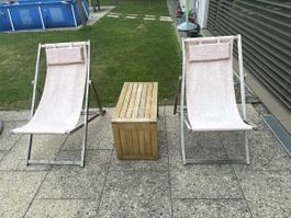 Gartenstühle Holz mit Auflagen 2 Stk.