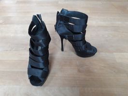 Schwarz Sandallen High Heels bandage optik 36