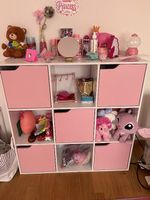 Kinderregal en.casa Ljunshund, rosa/weiss