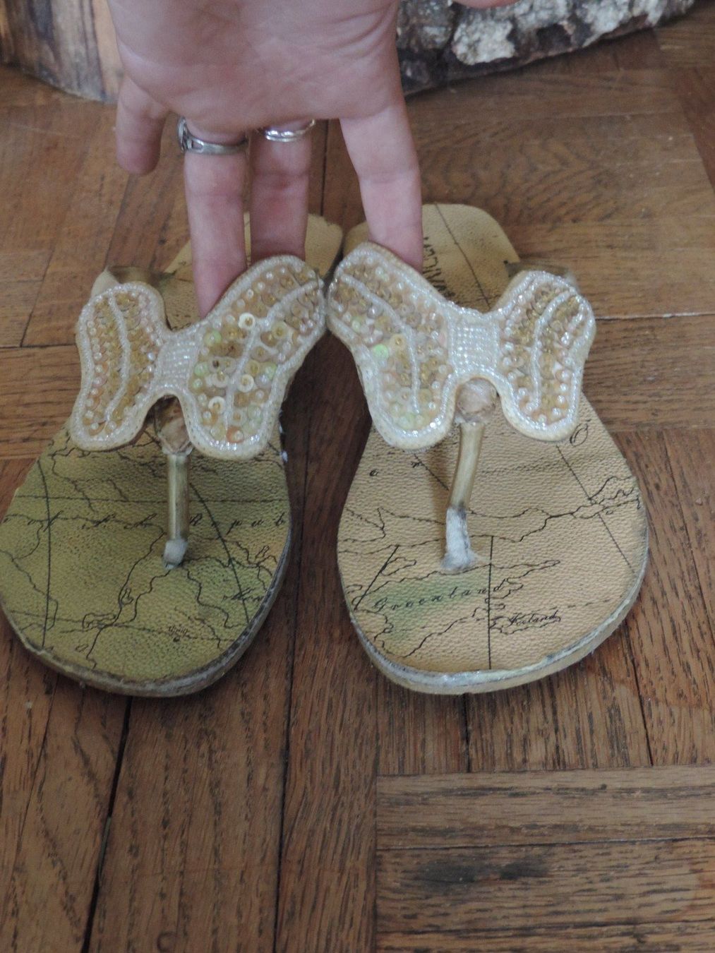 Damenschuhe: sandales Modiva perles nacrées – Gebraucht aus Genève von Axelle333 2