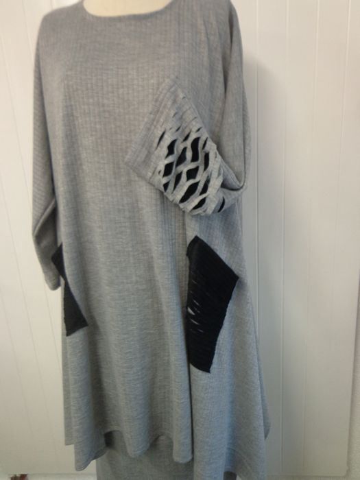 Kleider: Robe / Tunique jersey gris UNIQUE 48-52 – Neu und originalverpackt aus St-Imier von goodber 1