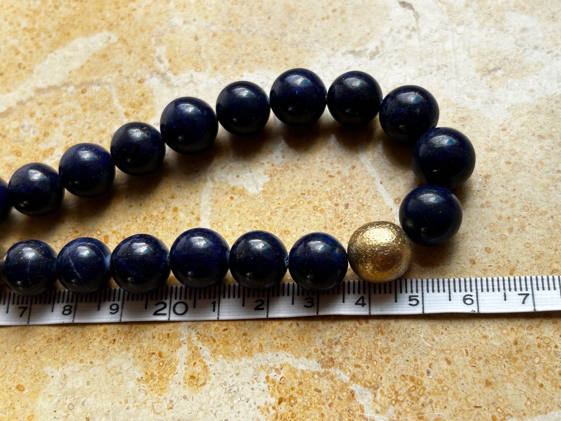 Catenine: Lapislazuli Kette goldene Elemente (52cm) – Usato da Laufen venduto da belleskulptur 6