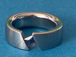 Edelstahlring blue stone(54)