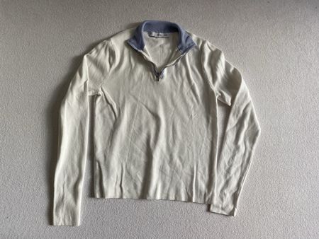 Pull Mango taille L blanc/bleu ciel - parfait pour l'été!