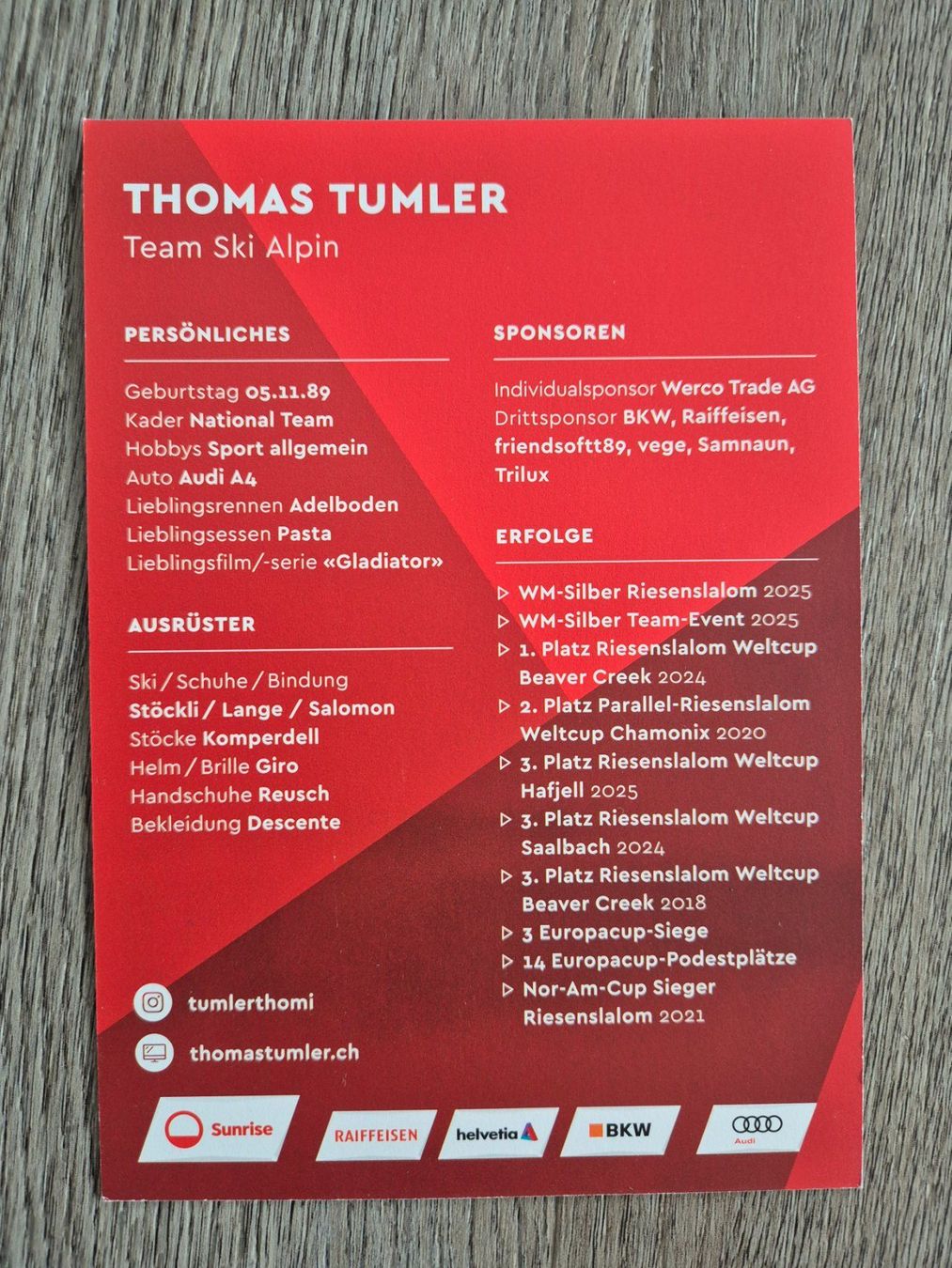 Autografi: Autogrammkarte Thomas Tumler Originalunterschrift – Nuovo (secondo la descrizione) da Eglisau venduto da nicij79 1
