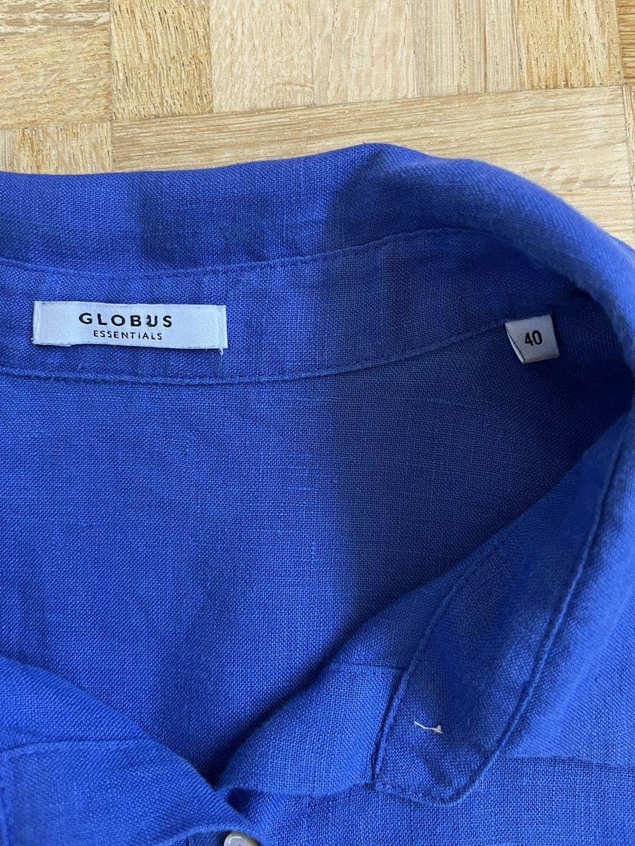 Globus Camicette: Globus Bluse blau Gr. 40 , 100% Leinen – Usato da Zürich venduto da Kleanthy 2