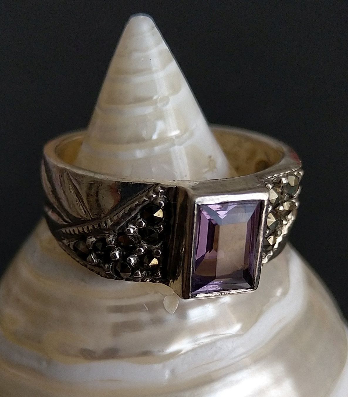 Anelli: AMETHYST & MARKASITEN RING IN 925 SILBER – Usato da Romanshorn venduto da Glitzer-Paradies 6