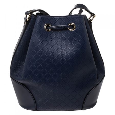  Gucci Gucci Blue Diamante Leather Bucket Bag