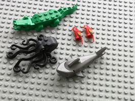 LEGO Tierkonvolut – Hai, Tintenfisch, Krokodil, 2 Papageien