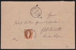 Selten: Doppelte Gewichtsstufe* –Stehende Helvetia 66A Beleg