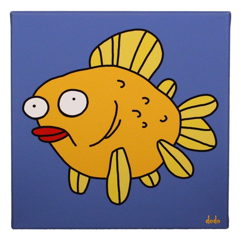 Poster & Bilder: Lustiges Comic Leinwandbild " Fisch #18 " – Neu und originalverpackt aus Winterthur von Dfreudo