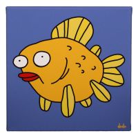 Lustiges Comic Leinwandbild " Fisch #18 "