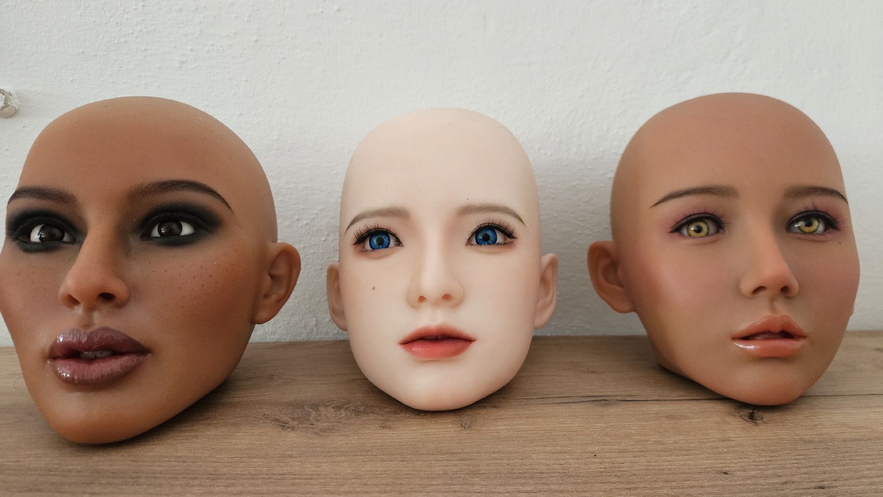 Bambole: 3x Kopf Puppenköpfe lebensecht Silikon – Nuovo e nell'imballaggio originale da Bülach venduto da winzelerdavid 3