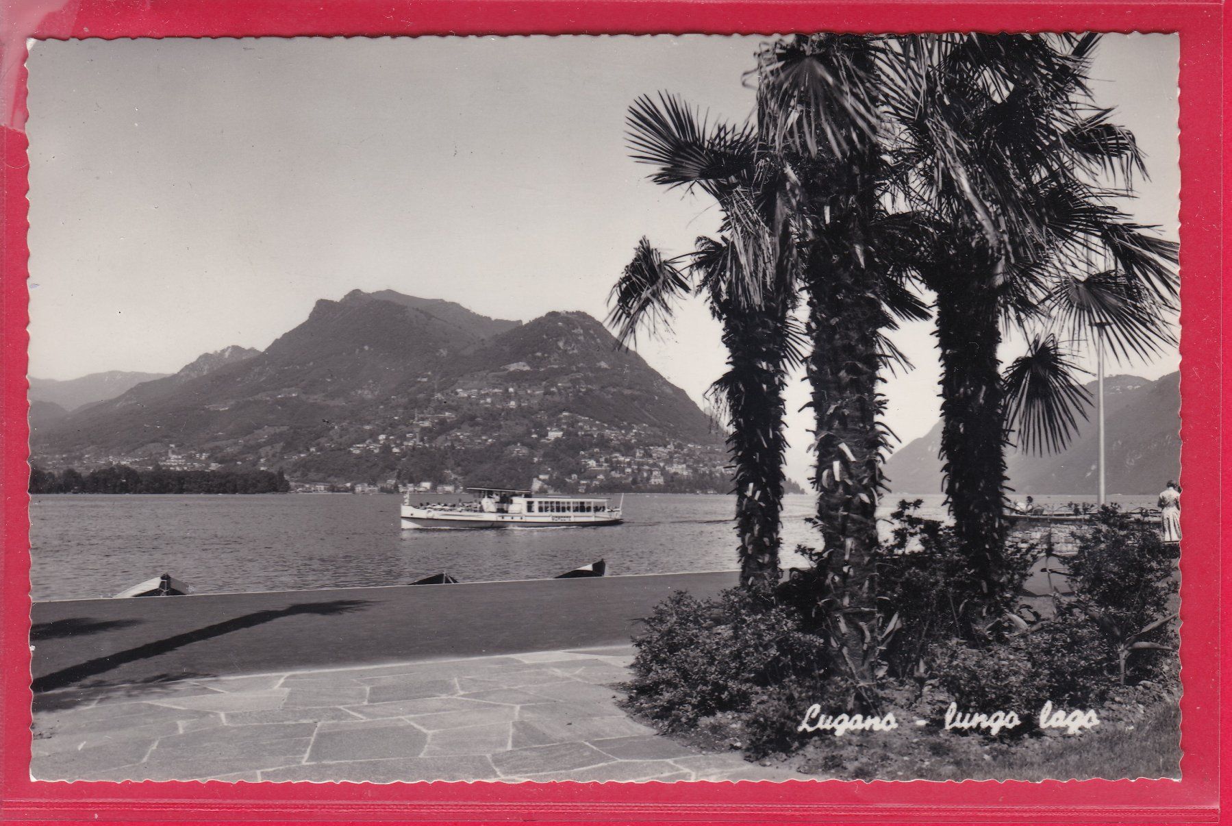 Cartoline postali: LUGANO - LUNGO LAGO, 8.8.1960 – Usato da Oberrieden venduto da Gebirgsstelze