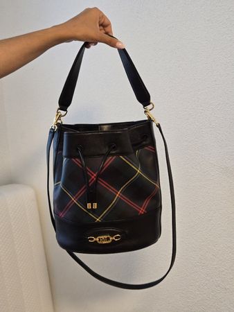 Lauren Ralph Lauren Plaid Leather Bucket Bag - Stylish!
