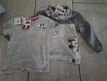 Pulli und T-Shirt Gr. 98 Disney Mickey Mouse NEU