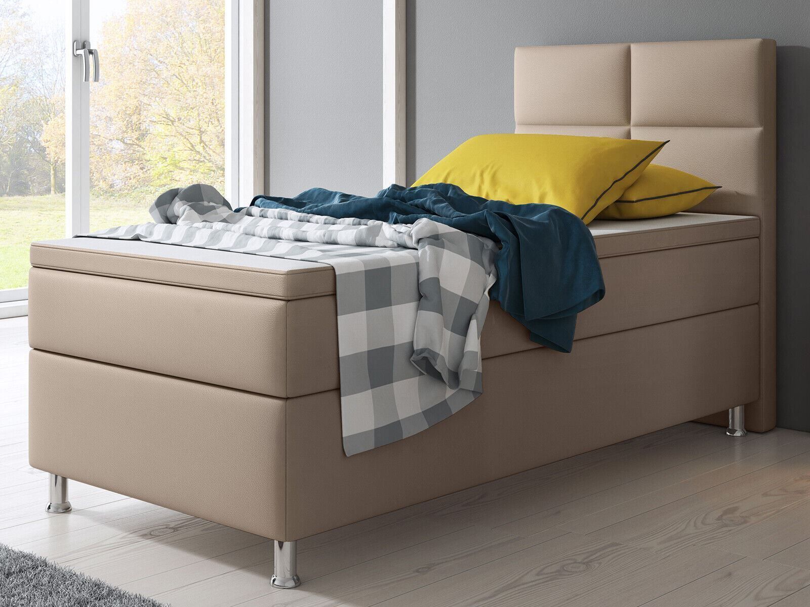 Betten: Boxspringbett 90x200 Muddy Hotelbett Einzelbett Bett – Neu und originalverpackt aus Wallenwil von toesstal-vertrieb 2