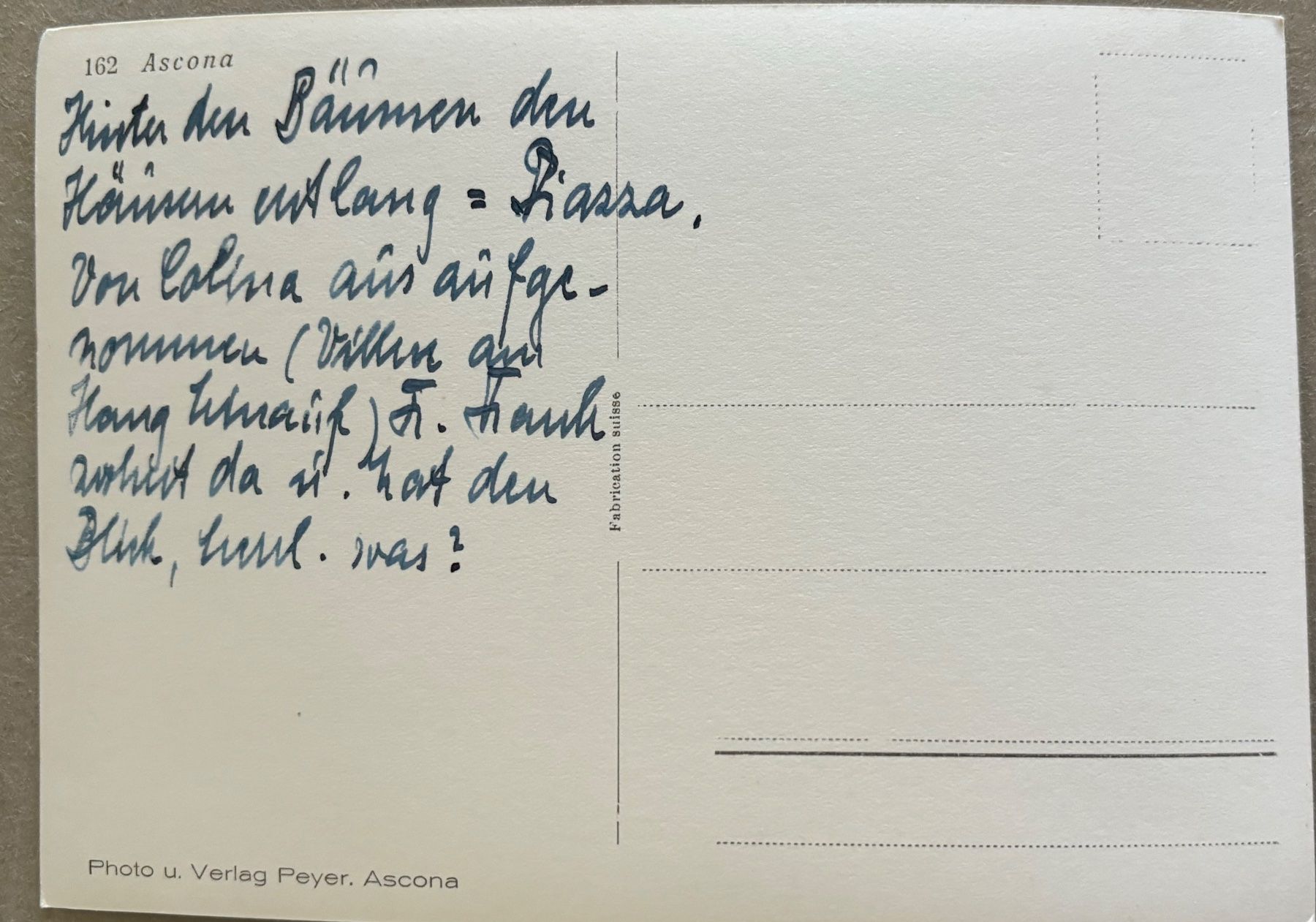 Cartoline postali: Ascona Ticino – Usato da Frauenfeld venduto da Merk52 1