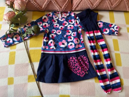 Adorable dress with matching tights - 2 years/92cm