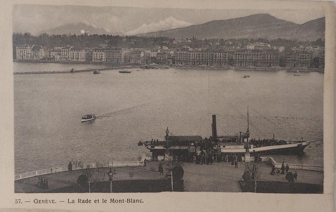 Cartoline postali: GENÈVE - La Rade - Bateau à Vapeur - 1907 – Usato da Delémont venduto da Domdom1