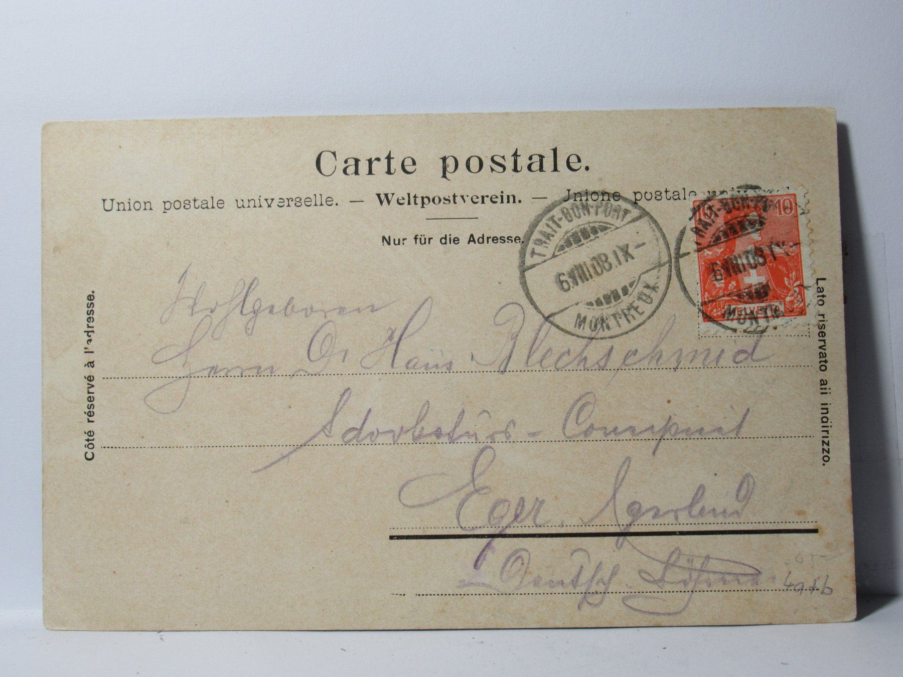 Ansichtskarten: Chillon et  la Dent du Midi  1908 – Gebraucht aus Grenchen von Bluemchen1900 1