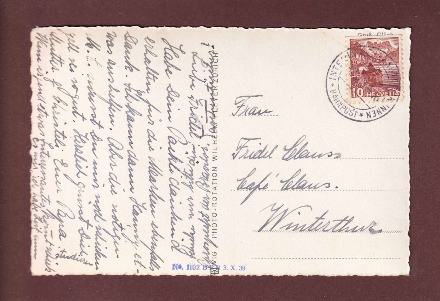 Ansichtskarten: WENGEN - Jungfrau - 1943 – Gebraucht aus Pully von nicecards-shop 1