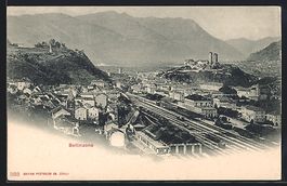 Bellinzona, Gesamtansicht mit dem Bahnho
