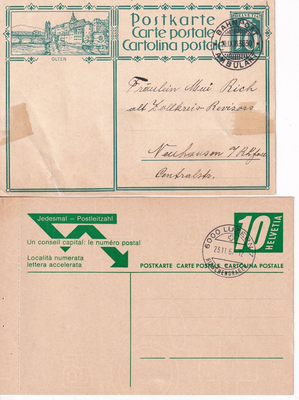 Cartoline postali: Postkarten 1928/67 – Usato da Samnaun-Compatsch venduto da Muckimu