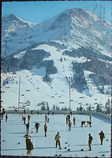 Ansichtskarten: ADELBODEN Kunsteisbahn, Curling – Gebraucht aus Jona von philajona