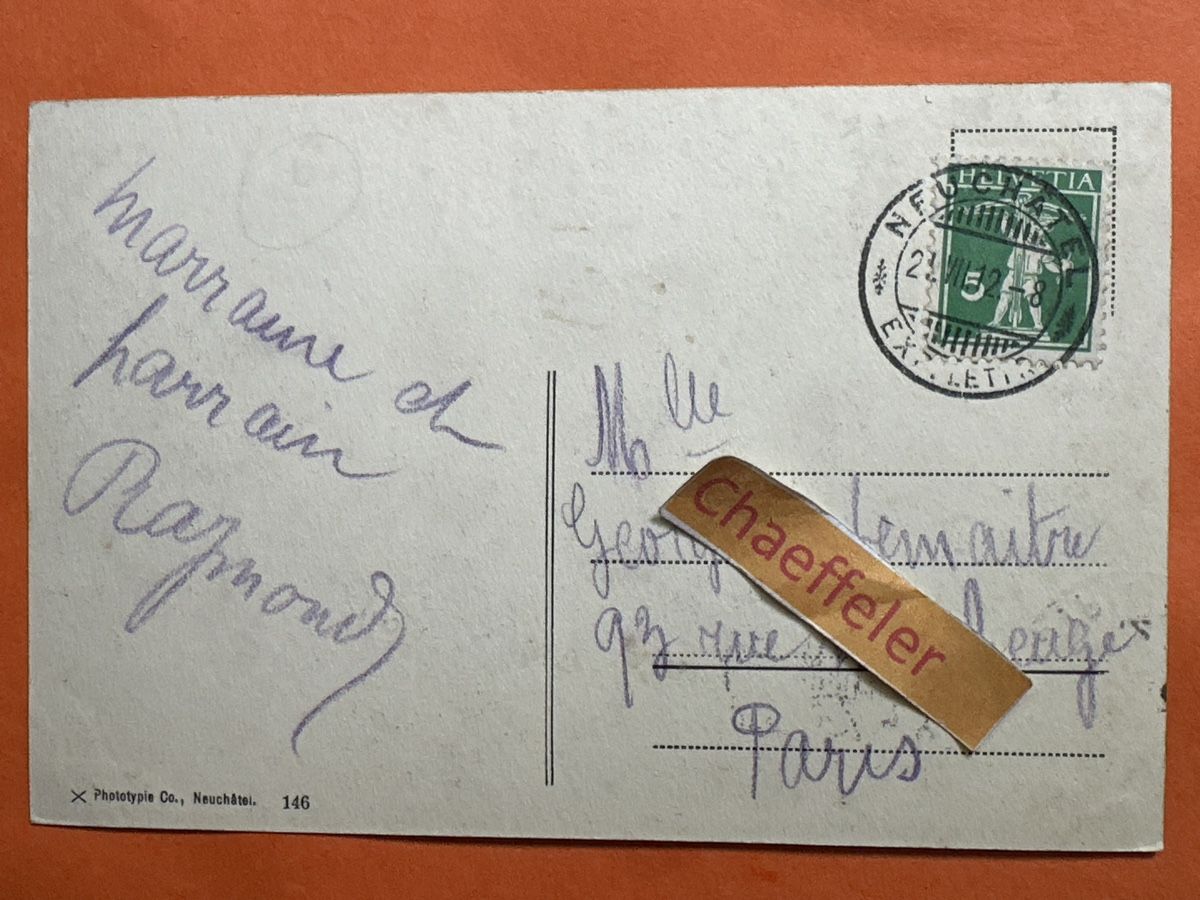 Cartes postales: 1912 Neuchâtel – D'occasion à Zürich par Chaeffeler 1