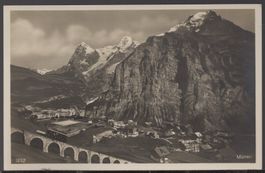 Mürren  Luftbild mit Bahn