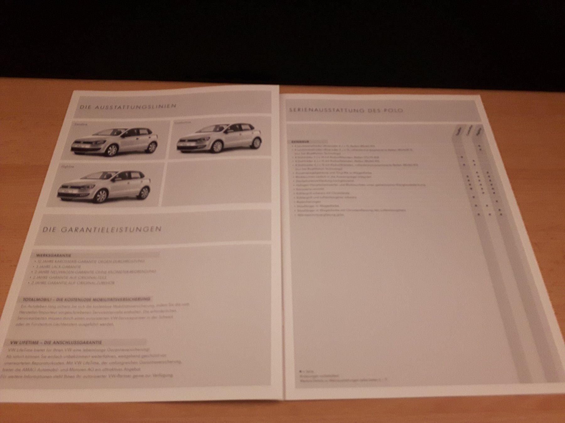 VW Dokumente: Volkswagen Polo Prospekt/Katalog – Gebraucht aus Boswil von MAF_952 3