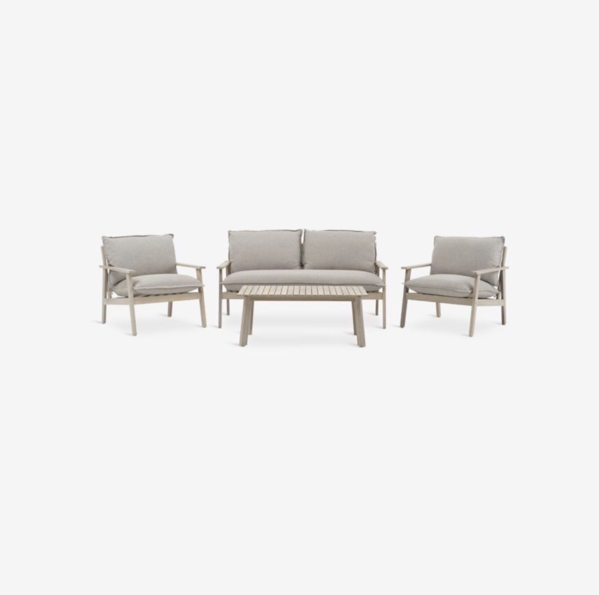 Set di tavolo e panche: Gartenmöbel Set mit 2 Sesseln, Sofa und Tisch Holz hellgrau – Nuovo (secondo la descrizione) da Zürich venduto da kol_pkz2 2