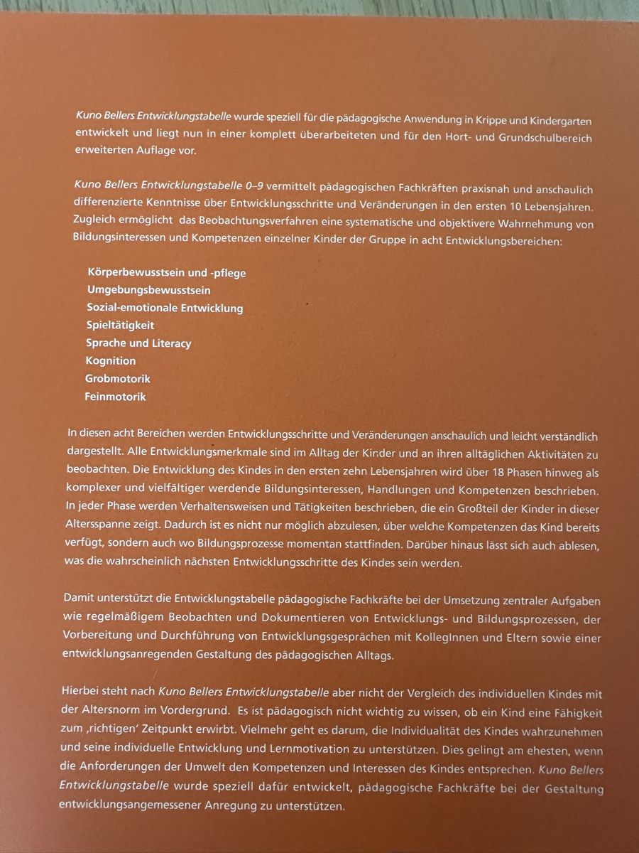 Libri: Kuno Bellers Entwicklungstabelle 0-9 – Nuovo (secondo la descrizione) da Samstagern venduto da inf_w5ct 1
