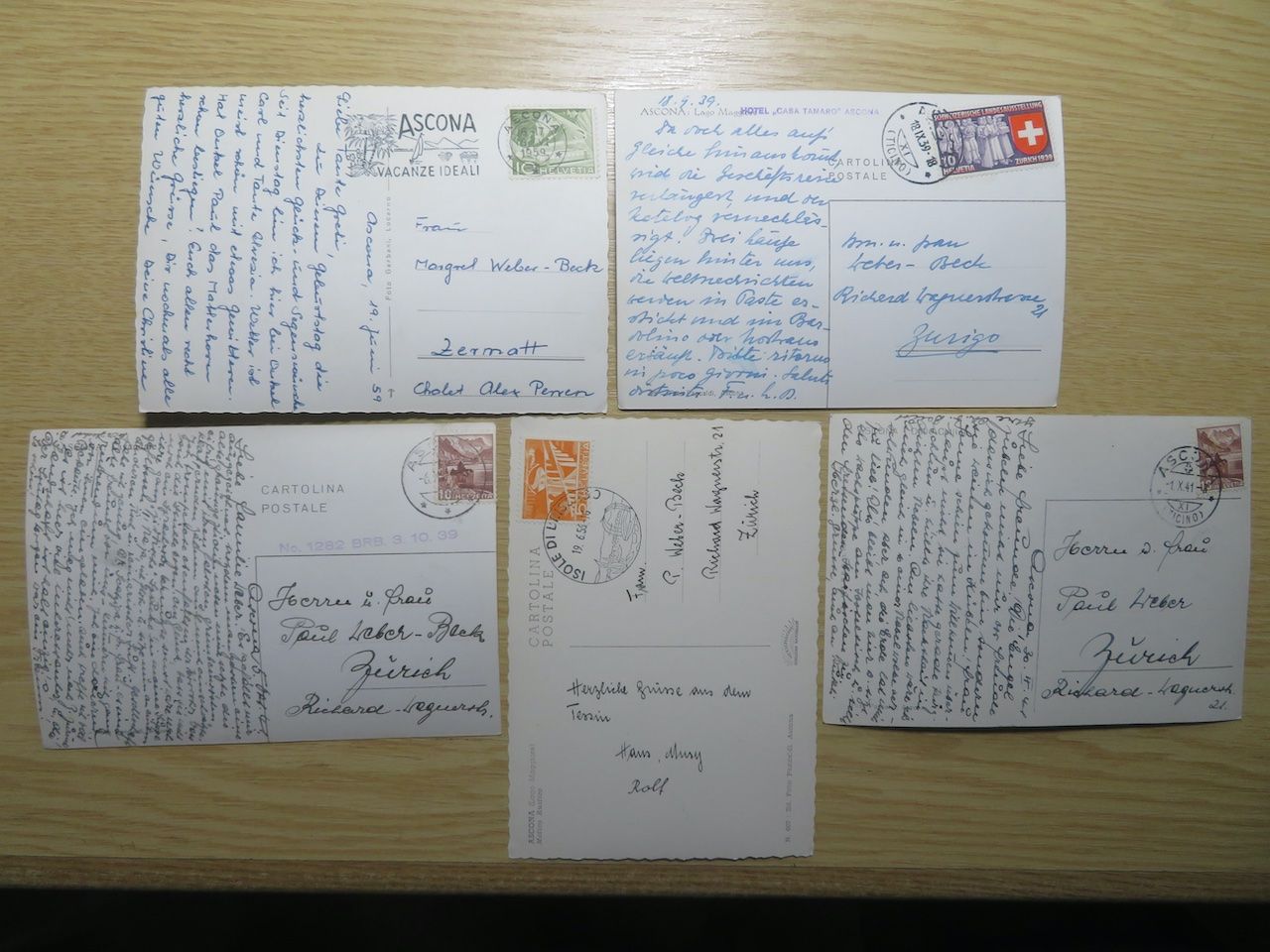 Cartoline postali: Ascona 5 Ansichtskarten gelaufen – Usato da Spreitenbach venduto da heitersberg54 6