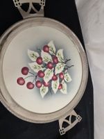 Tablett mit Kirschenmotiv und Griffen 33cm Zustand gut