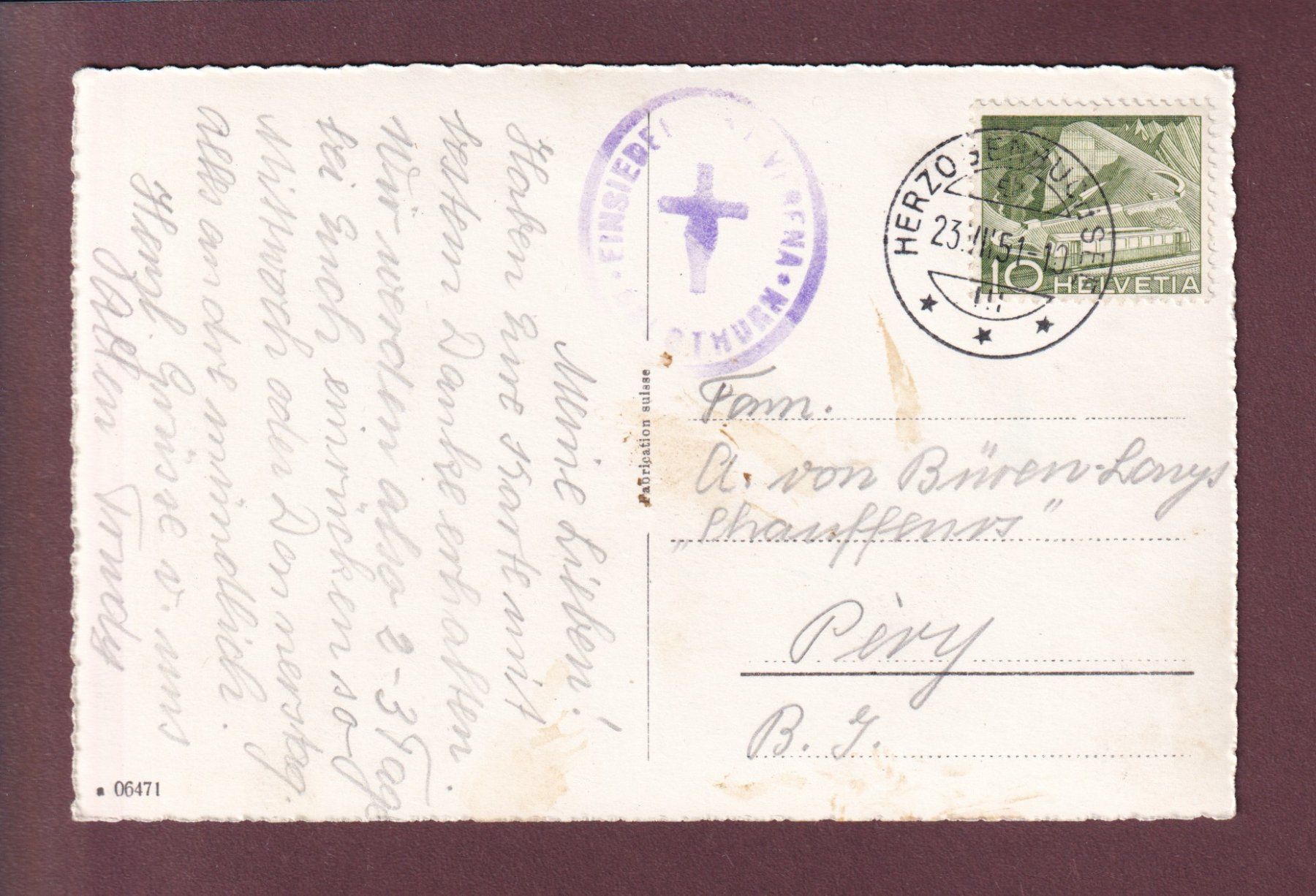Cartoline postali: SOLOTHURN - Einsiedelei St. Verena - 1951 – Usato da Pully venduto da nicecards 1
