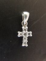 Kleiner Kreuz Anhänger aus Silber mit Zirkonia