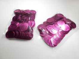 Pailletten rund pink, 3 cm, 1 mm Loch, 50 gr. Paket.