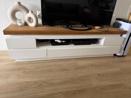 TV Möbel Weiss mit Eiche